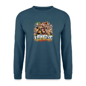  Fixer You’re Welcome Französische Bulldogge - Unisex Pullover - Indigoblau - Vorne