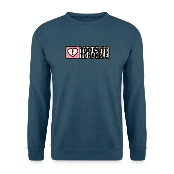 Too Cute to Handle – Cute Retro Heart - Unisex Pullover - Indigoblau - Vorne