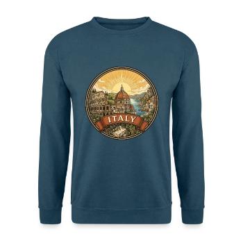 Italien Reiseabzeichen Kolosseum & Amalfi-Souvenir - Unisex Pullover - Indigoblau - Vorne