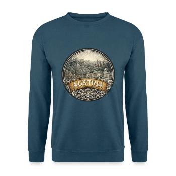 Österreich-Reiseabzeichen Hallstatt Alpensouvenir - Unisex Pullover - Indigoblau - Vorne