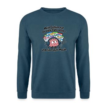 Offene Tabs im Kopf – Brainmusik - Unisex Pullover - Indigoblau - Vorne