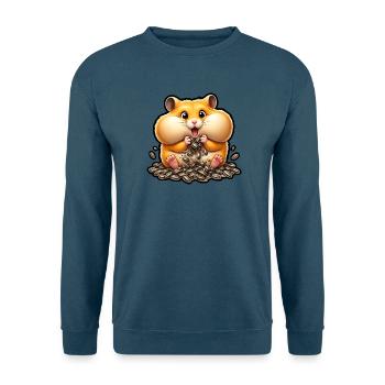Hamster Backen Sonnenblumenkerne Kawaii Shirt - Unisex Pullover - Indigoblau - Vorne