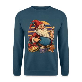 Christmas Schwangerer Wichtel Retro Mama - Unisex Pullover - Indigoblau - Vorne