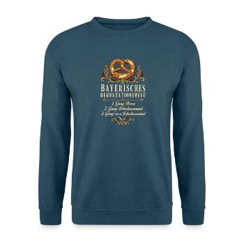 Bayerisches Degustationsmenü Leberkassemmel - Unisex Pullover - Indigoblau - Vorne