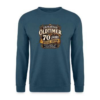 Einzigartiger Oldtimer 70 Jahre 70 Geburtstag - Unisex Pullover - Indigoblau - Vorne