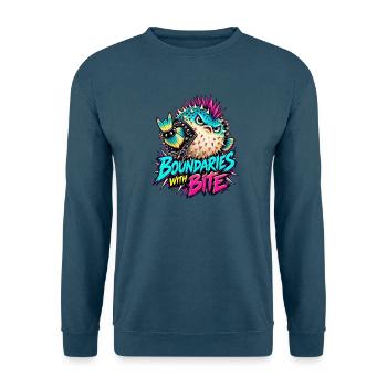 Boundaries with Bite Pufferfish - Unisex Pullover - Indigoblau - Vorne