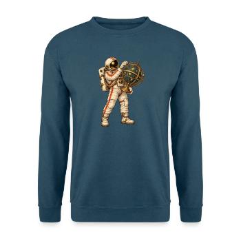 Astronaut mit goldener Himmelskugel - Unisex Pullover - Indigoblau - Vorne
