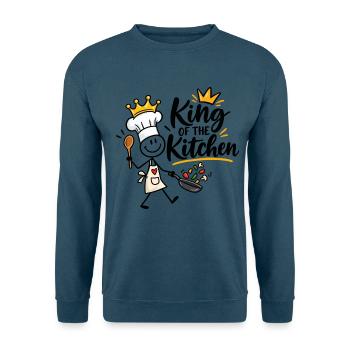 King of the Kitchen – Lustiger Koch mit Krone - Unisex Pullover - Indigoblau - Vorne