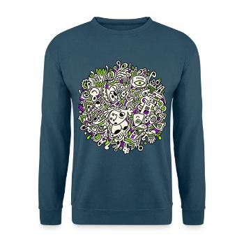 Doodle_Monsters_SpokoLoko - Unisex Pullover - Indigoblau - Vorne