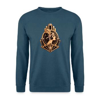 Goldene Art Déco Schwarze Dame - Unisex Pullover - Indigoblau - Vorne
