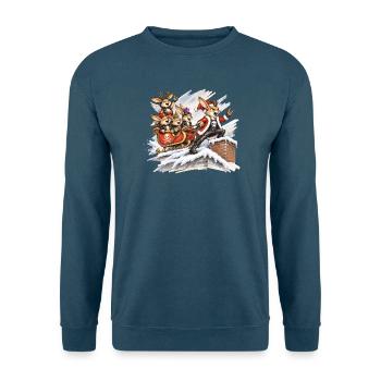 Weihnachtsbande: Osterhasen-Santa - Unisex Pullover - Indigoblau - Vorne