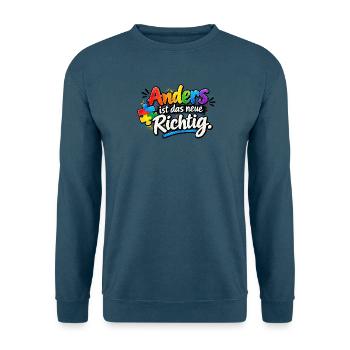 Anders ist das neue Richtig – Regenbogen Puzzle - Unisex Pullover - Indigoblau - Vorne