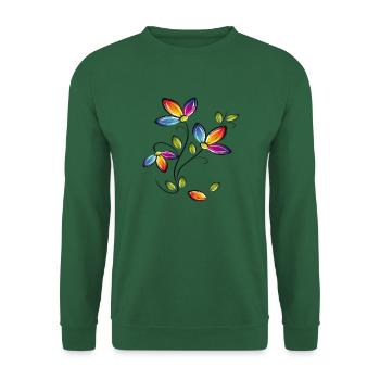 Blumenranke, Flowers - Unisex Pullover - Grün - Vorne