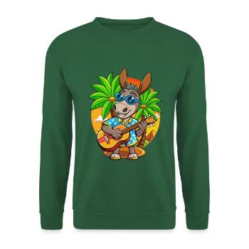 Lustige Esel Cartoon Sommer Strand Sonnenbrille - Unisex Pullover - Grün - Vorne