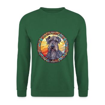 Riesenschnauzer Hunderasse Buntes Glas Buntes W - Unisex Pullover - Grün - Vorne