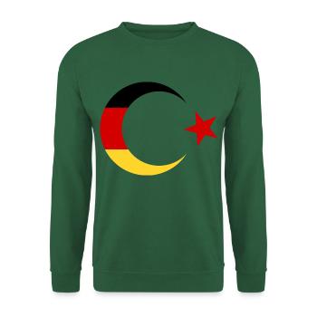 Deutsche und Türkische Flagge - Unisex Pullover - Grün - Vorne
