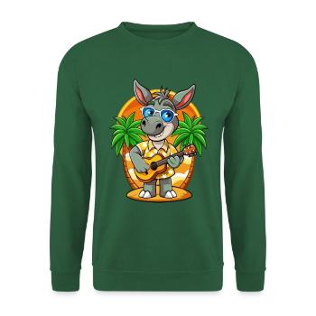 Lustige Esel Cartoon Sommer Strand Sonnenbrille - Unisex Pullover - Grün - Vorne