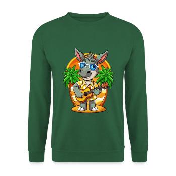 Lustige Esel Cartoon Sommer Strand Sonnenbrille - Unisex Pullover - Grün - Vorne