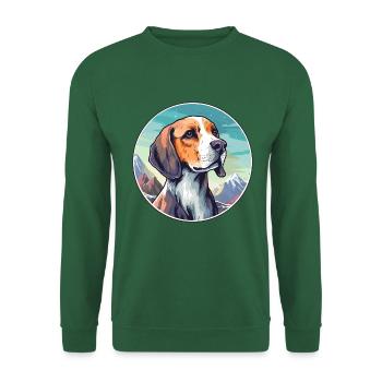 Kromfohrlander Hunderasse Cartoon Kawaii Aquarell - Unisex Pullover - Grün - Vorne