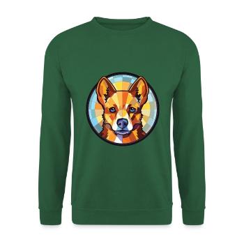 Lancashire Heeler Hunderasse buntes Aquarell - Unisex Pullover - Grün - Vorne