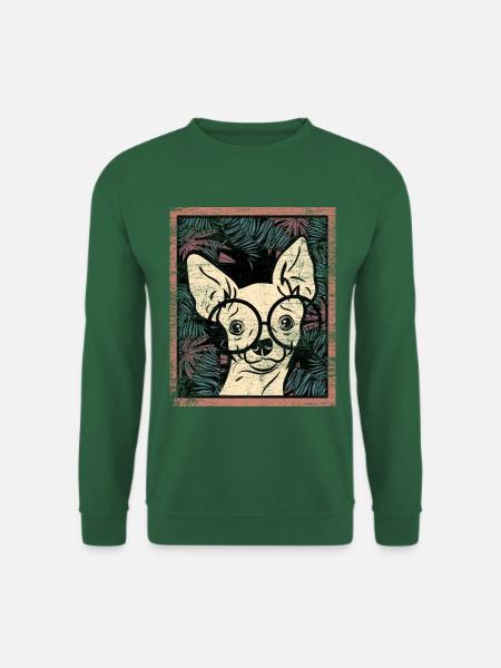 Munterer Chihuahua Spaziergang - Unisex Pullover - Grün
