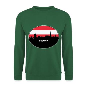 Wien Österreich Flagge Skyline Silhouette Reisen - Unisex Pullover - Grün - Vorne