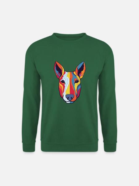 Miniatur Bullterrier Hunderasse Aquarell Cartoo - Unisex Pullover - Grün