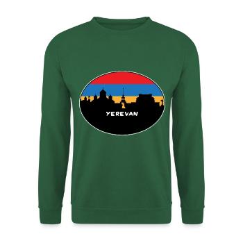 Eriwan Armenien Flagge Skyline Silhouette Reisen - Unisex Pullover - Grün - Vorne