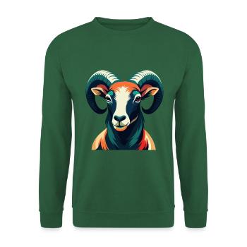 Ram Cartoon Character Colorful Pet Animal - Unisex Sweatshirt - green - Front