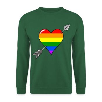 Herz und Pfeil Liebe Regenbogenflagge - Unisex Pullover - Grün - Vorne