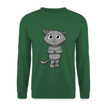 Traurige Katze - Unisex Pullover - Grün - Vorne