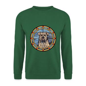 Bouvier des Ardennes Hunderasse Buntglas Farbe - Unisex Pullover - Grün - Vorne