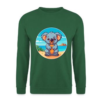 Koala Aquarell Cartoon Kawaii Clipart Tier - Unisex Pullover - Grün - Vorne
