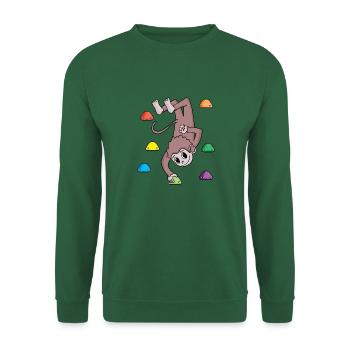 Affe an der Kletterwand - Klettern - Geschenk - Unisex Pullover - Grün - Vorne