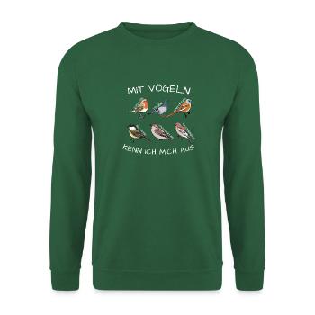 Mit vögeln kenn ich mich aus - Unisex Pullover - Grün - Vorne