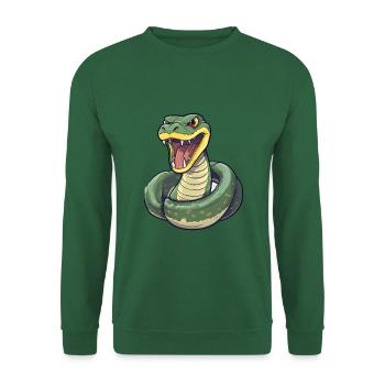 Anaconda Niedliche Glückliche Kawaii Cartoon Clipart Tier - Unisex Pullover - Grün - Vorne