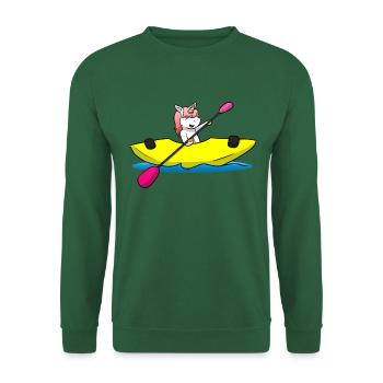 Kayak Unicorn Kayaker Einhorn - Unisex Pullover - Grün - Vorne