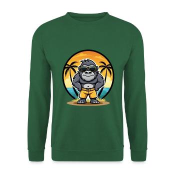 Gorilla Lustige Cartoon Sommer Strand Sonnenbrille Cool - Unisex Pullover - Grün - Vorne