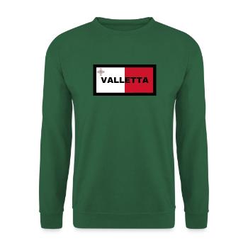 Valletta City in Malta Flagge - Unisex Pullover - Grün - Vorne
