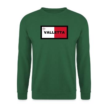 Valletta City in Malta Flagge - Unisex Pullover - Grün - Vorne