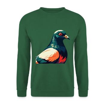 Taube Cartoon Figur Buntes Haustier Tier - Unisex Pullover - Grün - Vorne