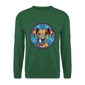 Alano Español Hunderasse Aquarell Illustration - Unisex Pullover - Grün - Vorne