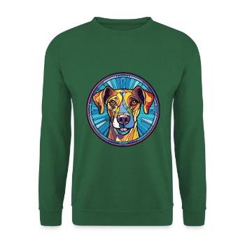 Alano Español Hunderasse Aquarell Illustration - Unisex Pullover - Grün - Vorne