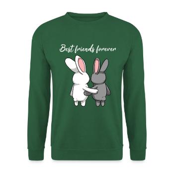 Best Friends Forever Hasen Partner - Unisex Pullover - Grün - Vorne