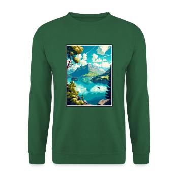 Vierwaldstättersee Schweiz Vintage Reiseposter WPA - Unisex Pullover - Grün - Vorne