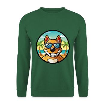 Cordoba Fighting Dog Breed Cartoon Sunglass Beach - Unisex Sweatshirt - green - Front