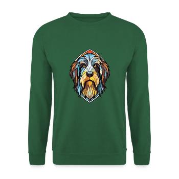 Holländische Schapendoes Hunderasse buntes Aquarell - Unisex Pullover - Grün - Vorne