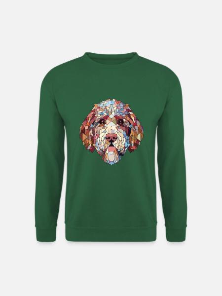 Lagotto Romagnolo Hunderasse buntes Aquarell - Unisex Pullover - Grün