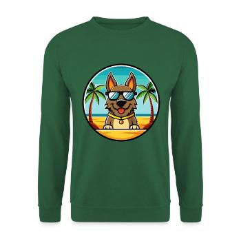 Deutsche Bracke Hunderasse Cartoon Sonnenbrille Strand - Unisex Pullover - Grün - Vorne