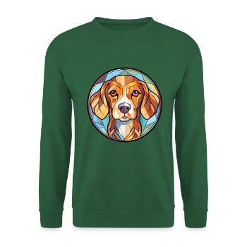 Holländische Smoushond-Hunderasse Aquarell-Illustration - Unisex Pullover - Grün - Vorne